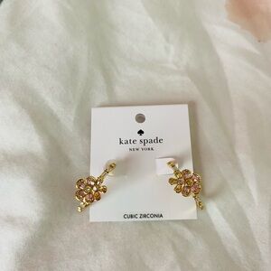 Kate Spade Gold and Pink Floral Earrings